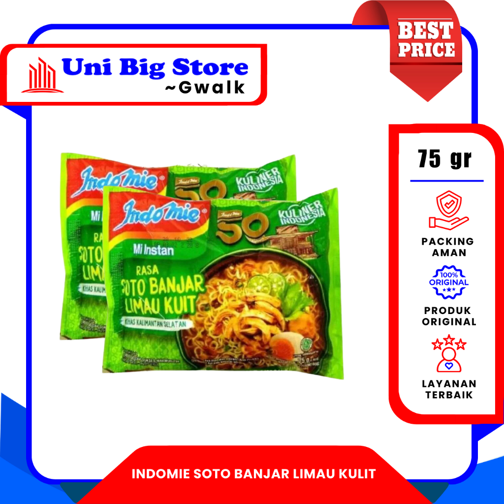 

INDOMIE MI KUAH SOTO BANJAR LIMAU KULIT INSTAN - 75 gr