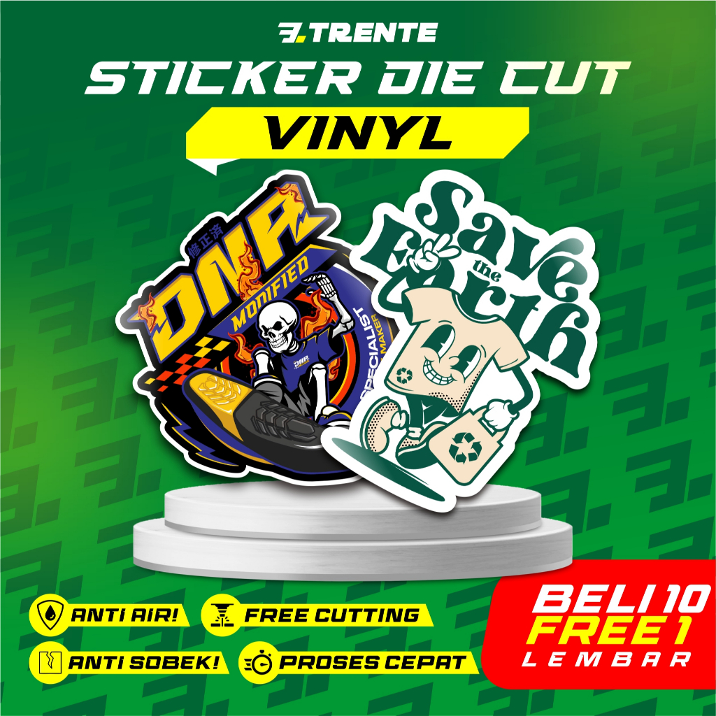 

Sticker die cut Vinyl Laminasi Custom Desain Anti air Anti Sobek Harga Termurah