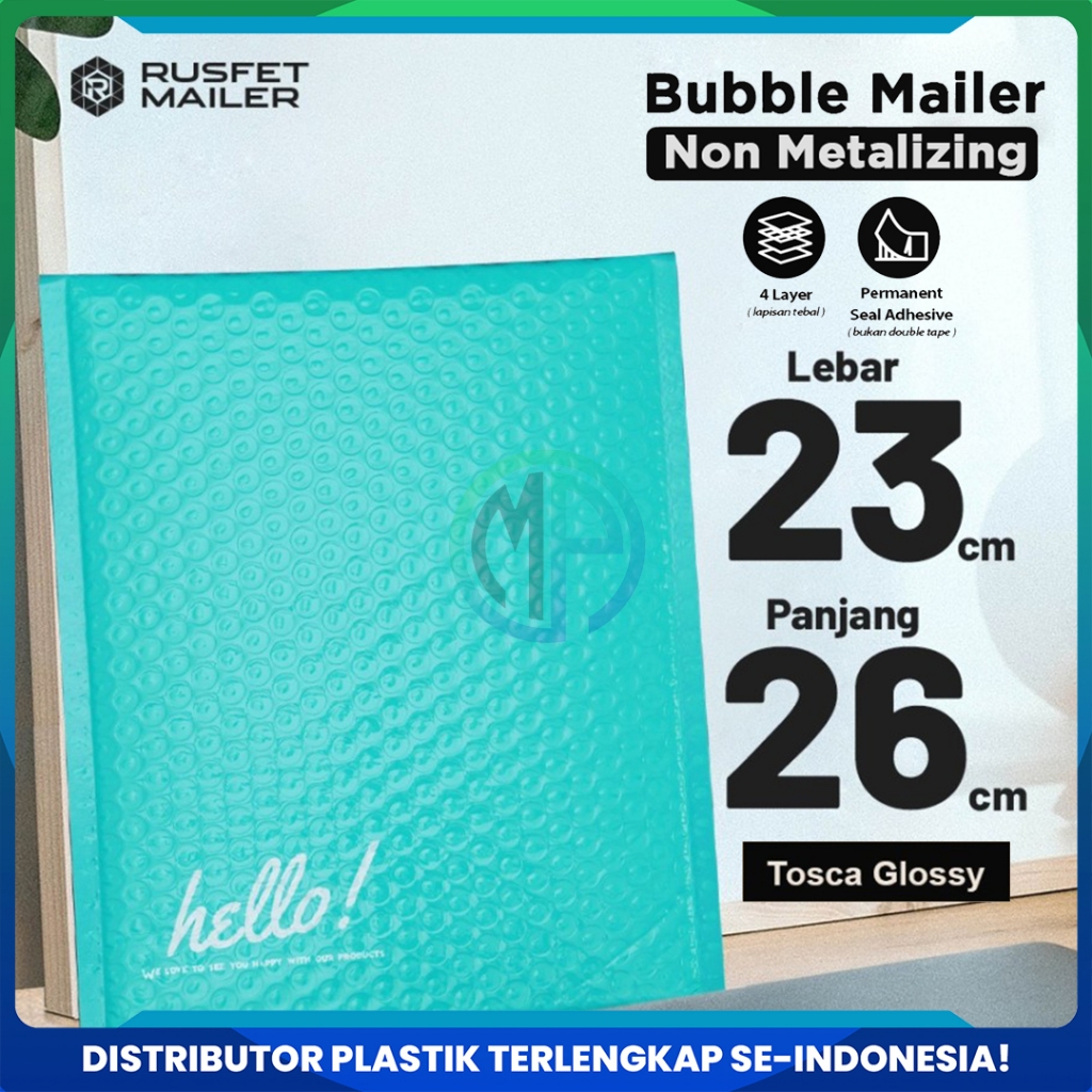 

Amplop Security Bubble Mailer Tosca (Biru) Glossy 23 x 26cm Premium Solid Color Rusfet Harga Satuan