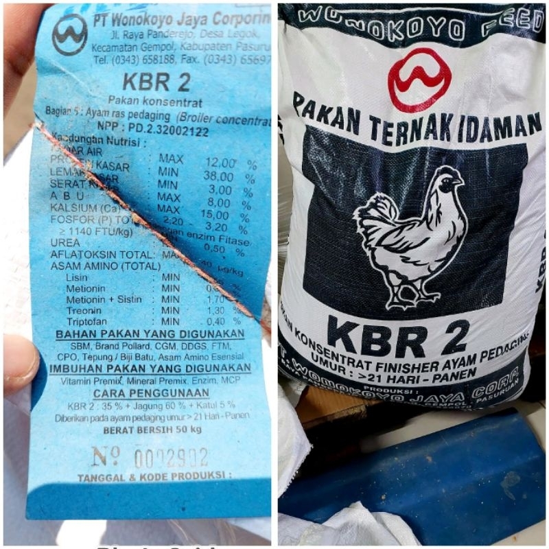 Konsentrat ayam pedaging pakan ayam kbr 2 wonokoyo 15 kg