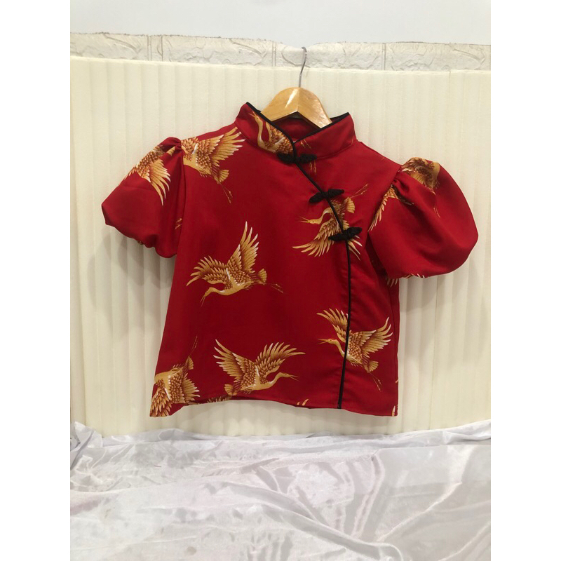 Atasan kerah shanghai qibao imlek jumbo size LD 120cm cheongsam