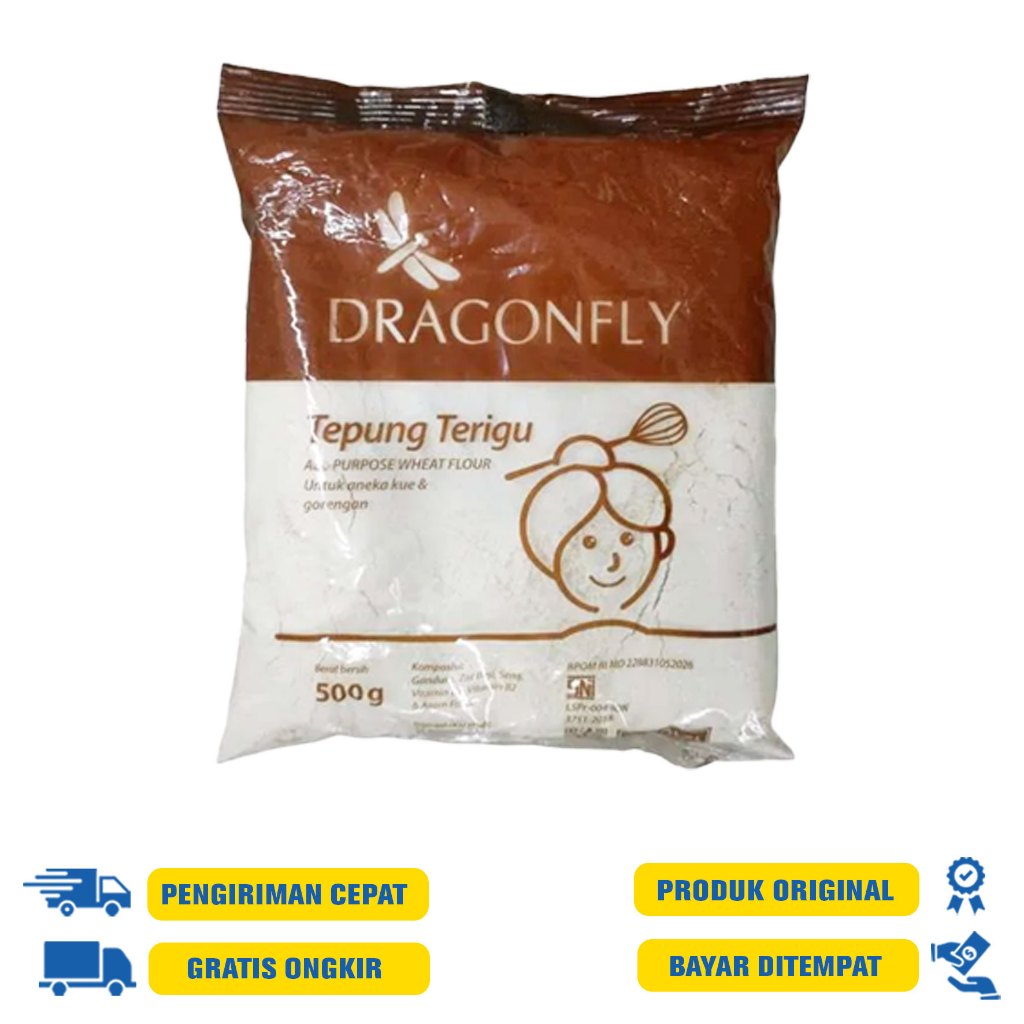 

Tepung Terigu Dragon Fly 500 G.R |1 KG