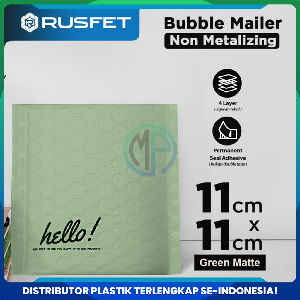 

Amplop Security Bubble Mailer Green Matte (Hijau) 11 x 11cm Premium Solid Color Rusfet Harga Satuan