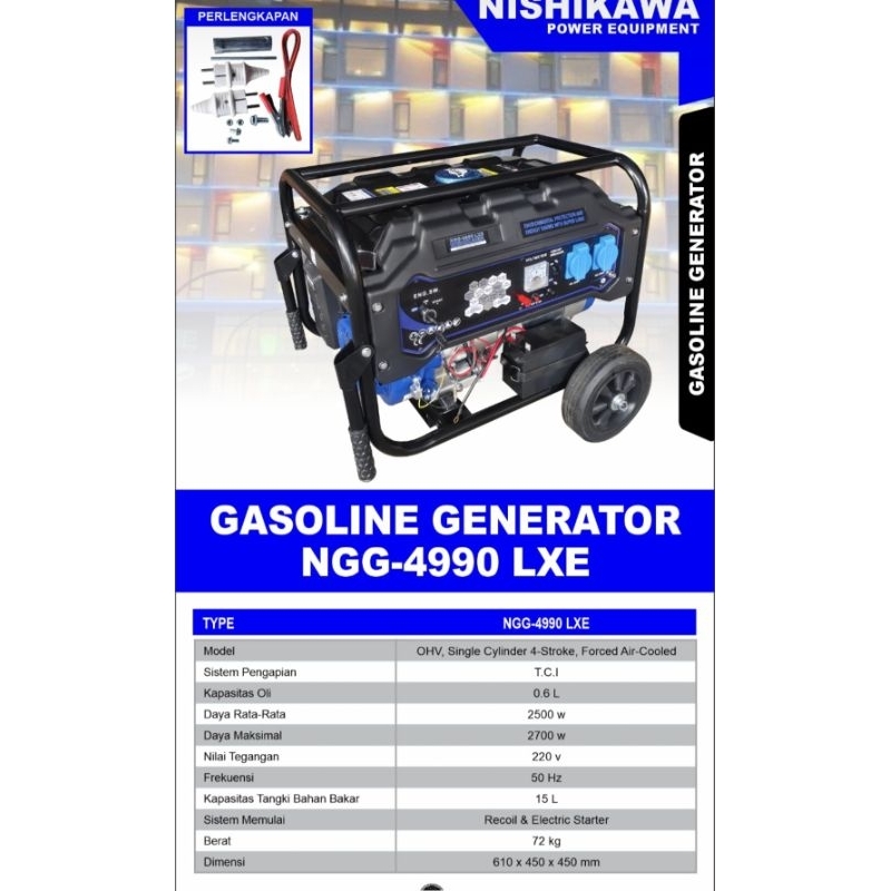 GENSET GENERATOR 2500 WATT NISHIKAWA NGG 4990 LXE