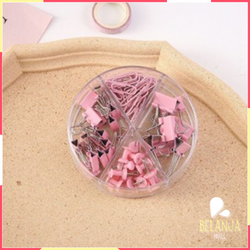 

belanjamallHL0684 72 PCS Kombinasi penjepit kertas cute/ Paperclip binder clip push pin Y1876