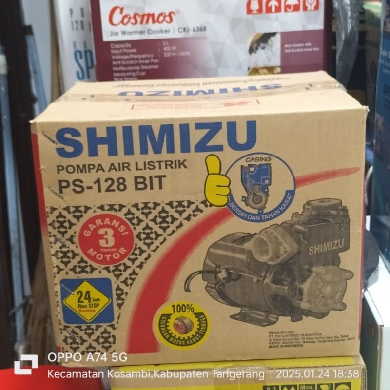 Shimizu Pompa Air PS-128 BIT / Pompa Air Shimizu Garansi Motor 3 Tahun Murah / Pompa Air Listrik Shi