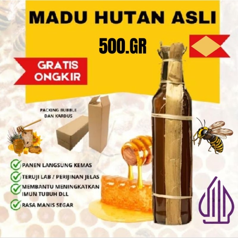 

[COD] Promo Madu Odeng Hutan 500gr, Madu asli tanpa campuran alami