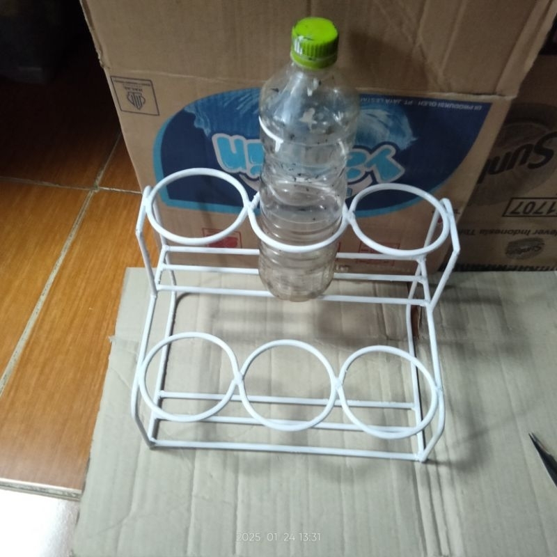 Rak Dudukan Botol minyak 1 liter 2 susun - Dudukan Botol minyak 1 liter 6 lubang Murah