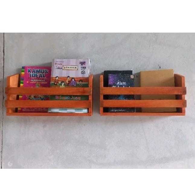 RAK BUKU GANTUNG, RAK BUKU MINIMALIS, RAK BUKU KAYU