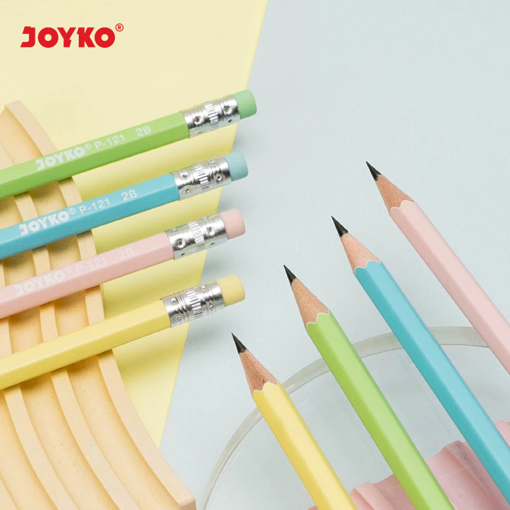 

Pencil Pensil Joyko P-121 2B dan Pensil P-8148 Motif Cat Ecer Harga 1 Buah