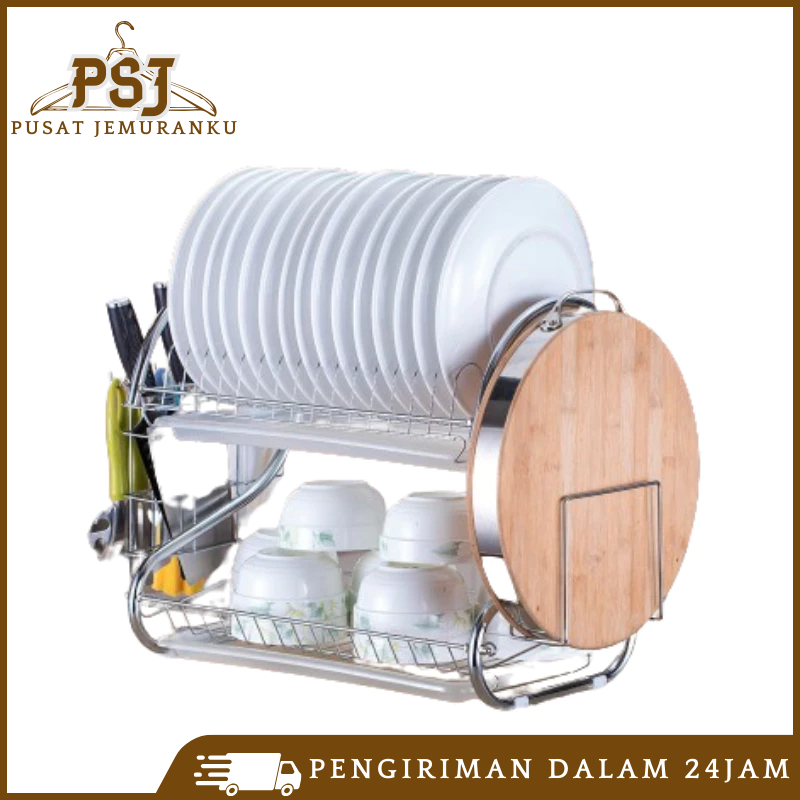 Limited Rak Piring / Rak Piring Stainless / Rak Piring Fawsline / Rak Pengering Piring 2 Susun