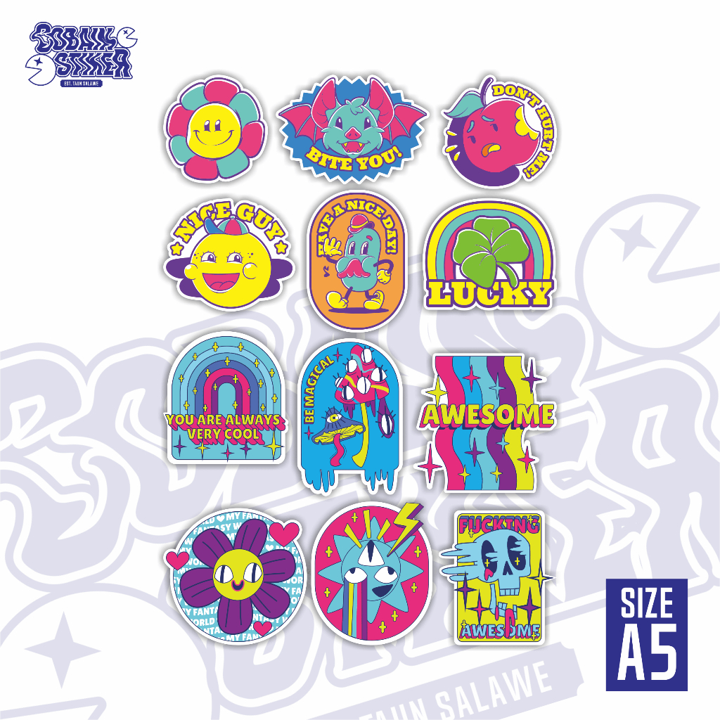 

Stiker Waterproof Vinyl | Stiker Vinyl Laminasi Anti Air | Stiker Pack Costum | RETRO #02