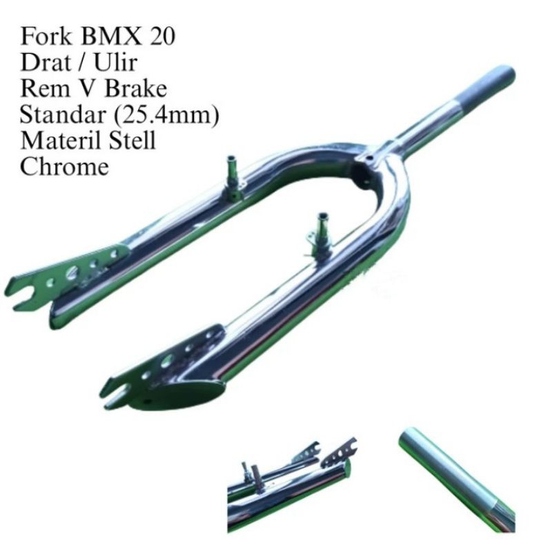 FORK / GARPU SEPEDA BMX 20" PIVOT CHROME