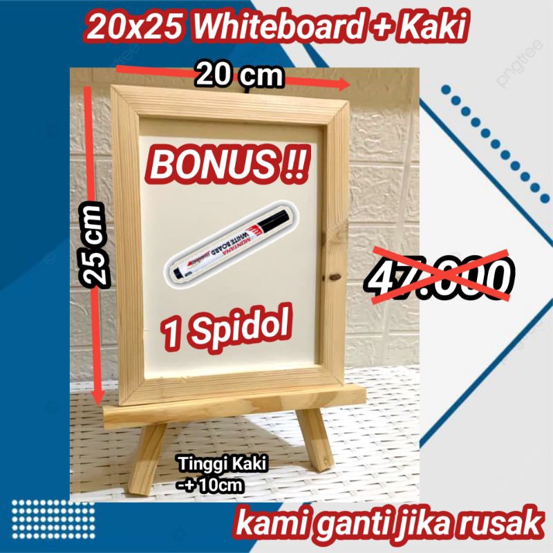 

Papan Tulis Whiteboard 20x25 + kaki (gratis 1 spidol)