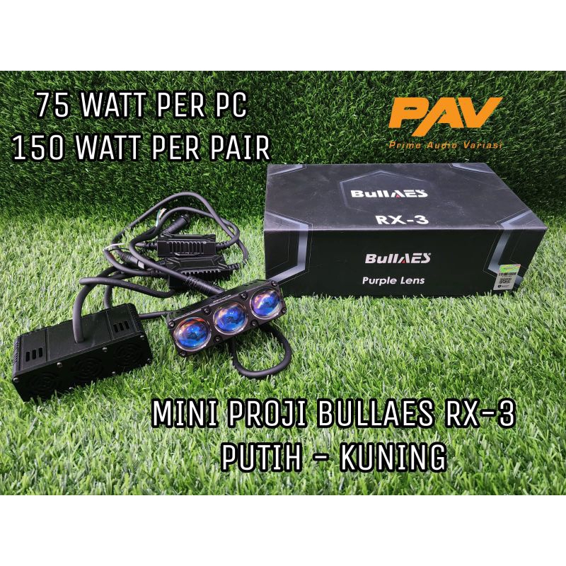 MINI PROJIE 3MATA RX-3 BULLAES PUTIH KUNING