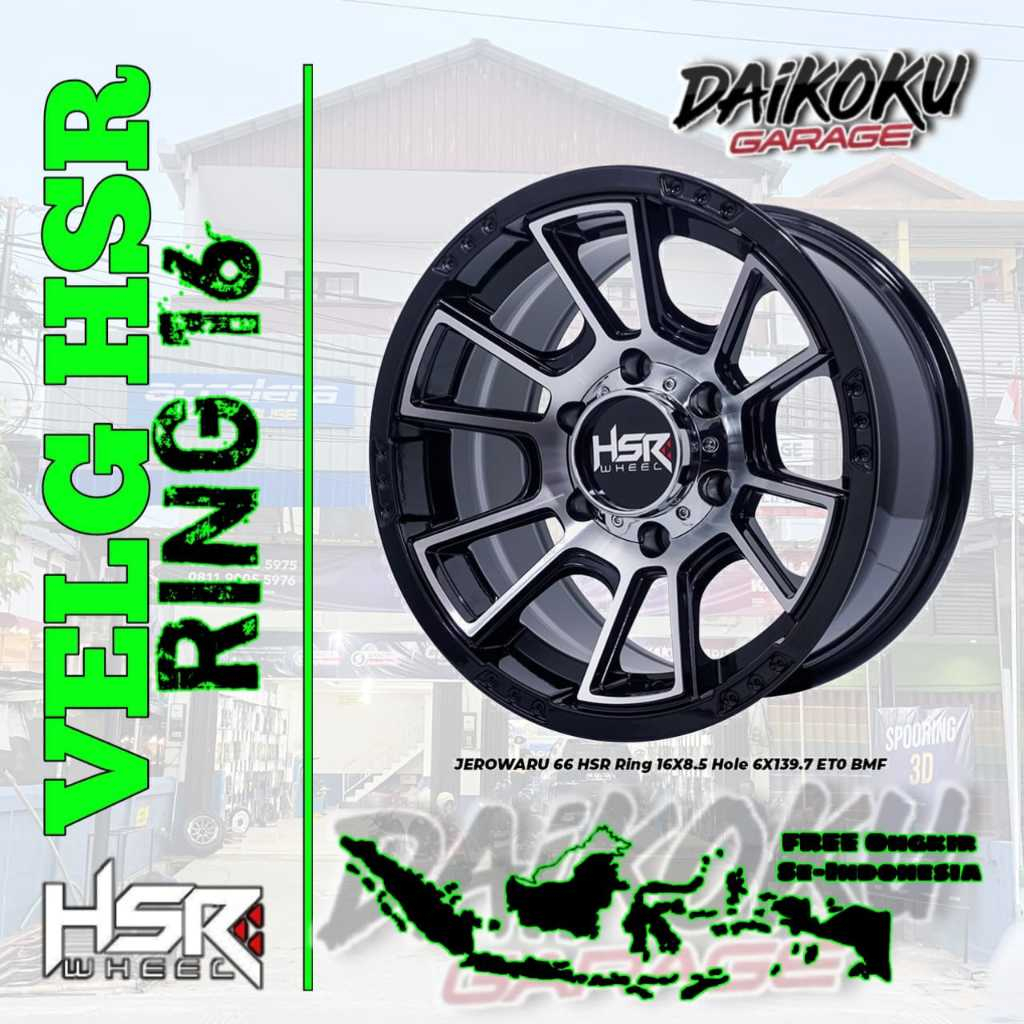 Velg Mobil HSR WHEEL Offroad Ring 16 Type JEROWARU 66 Lubang 6x139,7 | Velg Mobil Hsrbanjarmasin