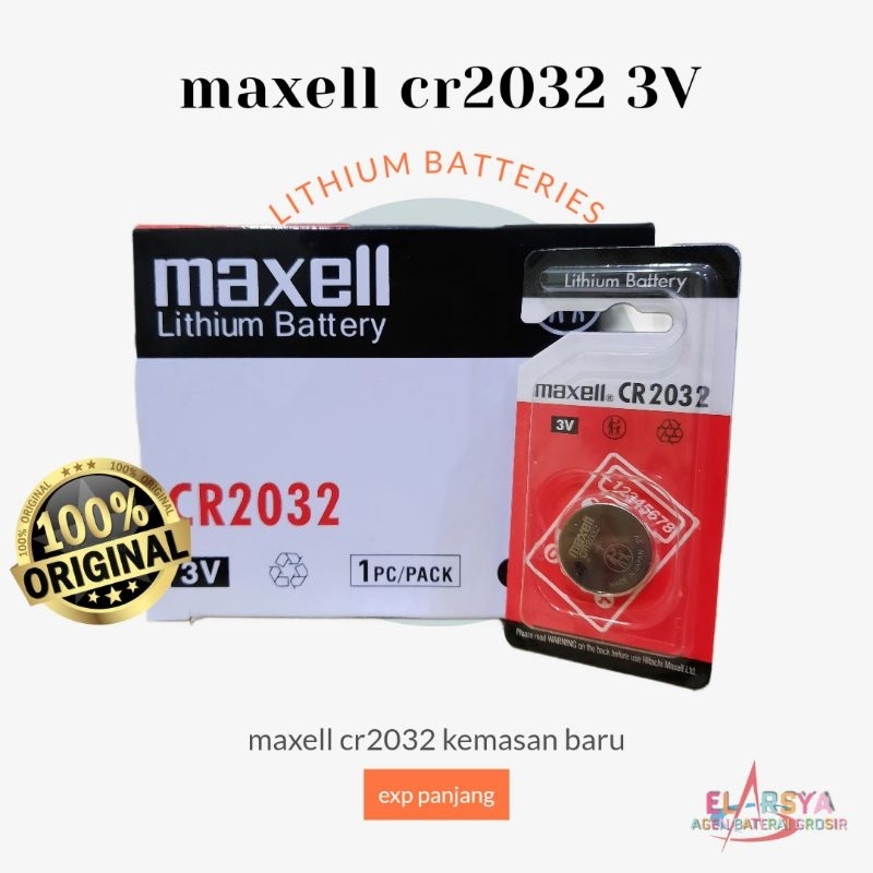 Baterai Cr2032 Maxell Original Batre Maxell CR2032 3V Single Pack