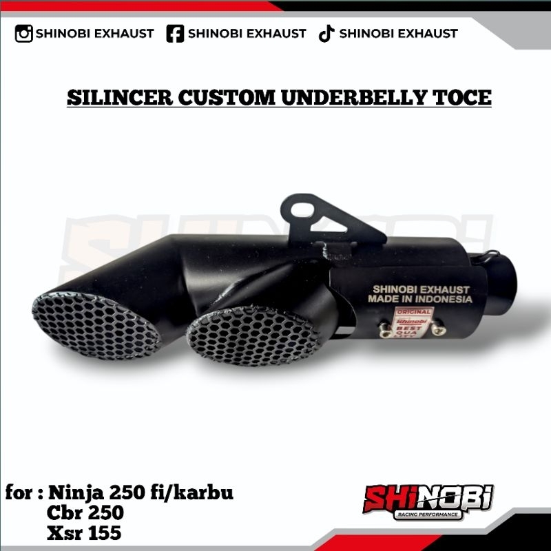 silincer knalpot custom underbelly toce cbr ninja 250 fi/karbu xsr155