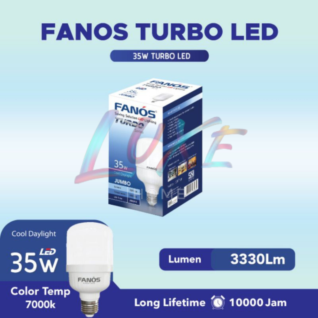 Lampu LED Bulb FANOS Turbo 35 Watt Warna Cool Daylight / Putih