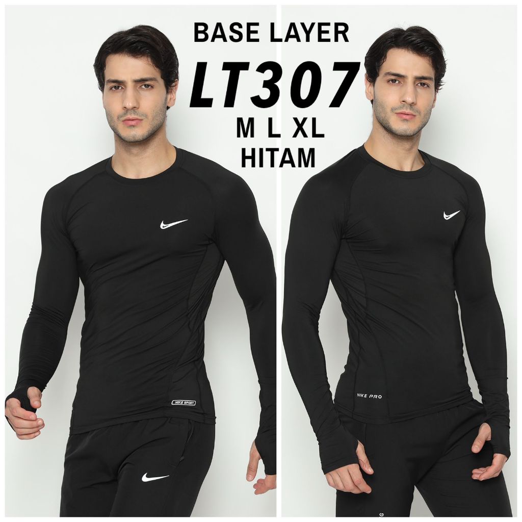 BASELAYER MANSET BAJU OLAHRAGA PRIA BAJU KETAT LENGAN PANJANG BAJU SEPEDA GYM FITNES LARI RENANG PRE