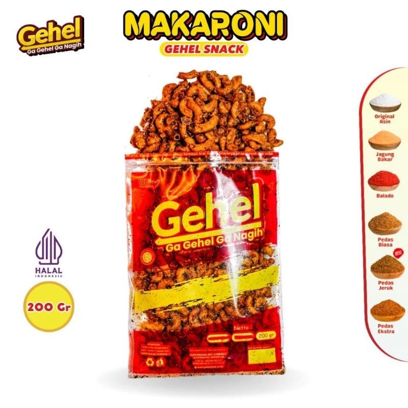 

Gehel Makaroni 200gr - Makanan Ringan (Grosir)