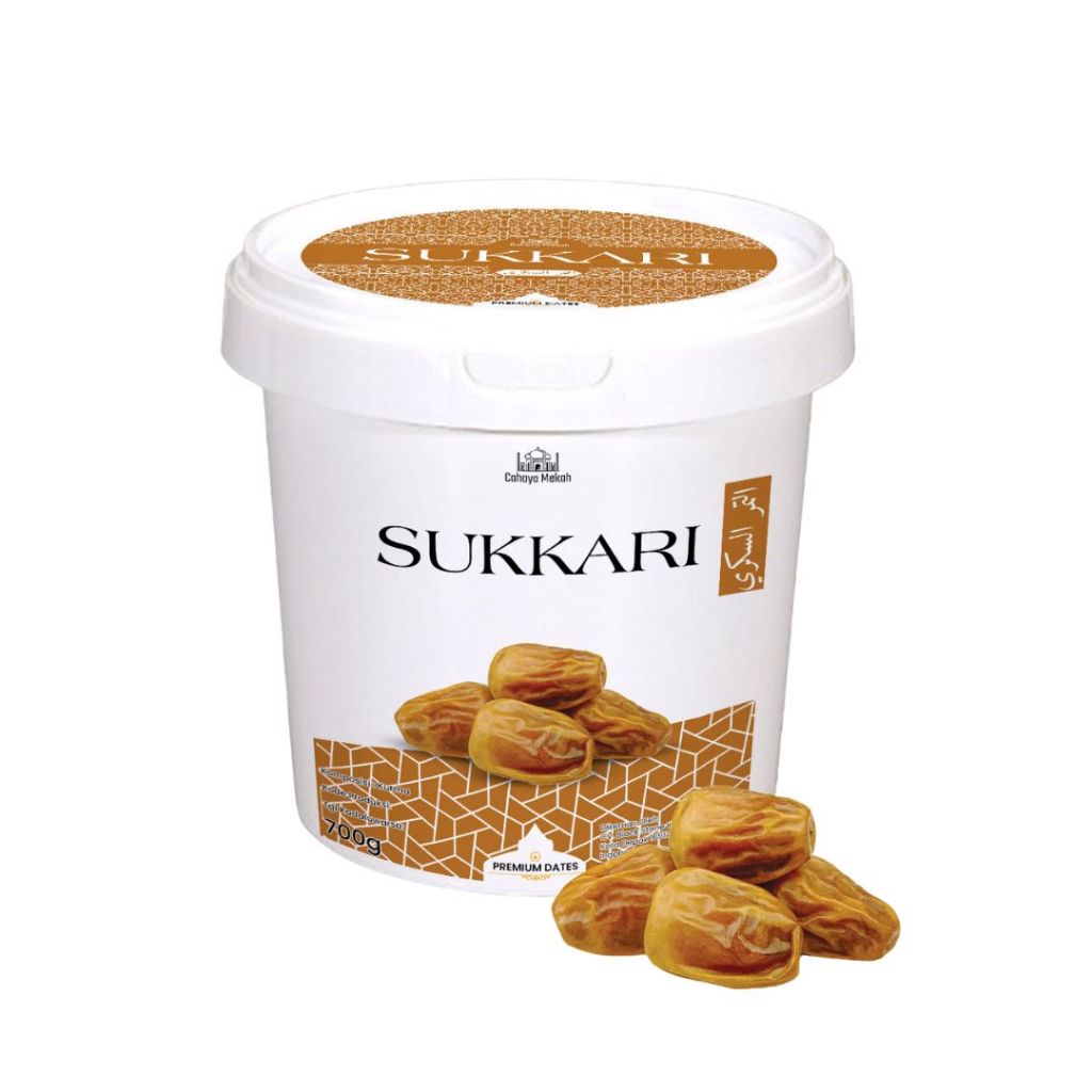 

Cahaya Mekah Kurma Sukari Ember 700gr Kurma Sukkari Premium Original High Quality