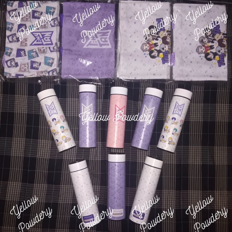 READY TUMBLER DAN TOTEBAG TINY TAN X GOLDEN LAMIAN MERCHANDISE OFFICIAL MERCH ORIGINAL V JUNGKOOK JI
