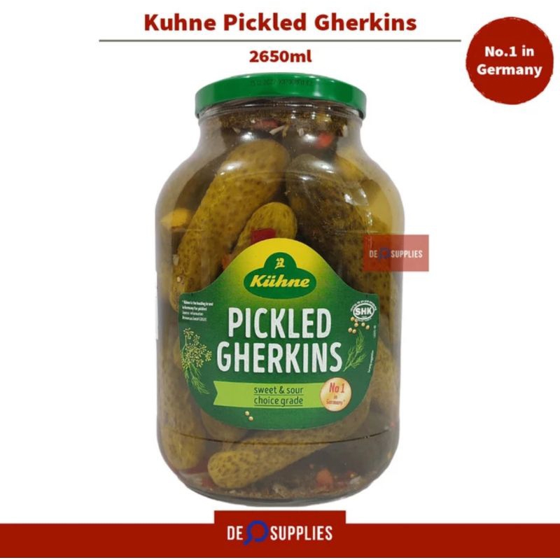 

Kuhne Pickled Gherkins 2650ml Big Size - Pickle Gherkin Acar Mentimun Cucumber Germany Horeca