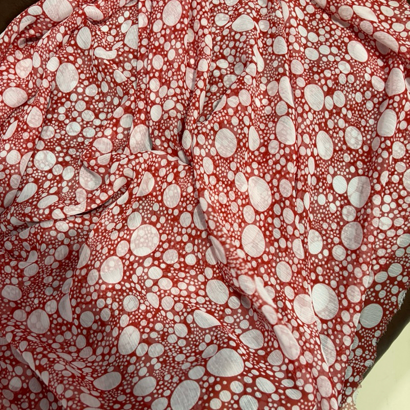 kain yoryu premium polkadot - kain ceruty motif polkadot - kain bahan premium - kain sifon motif - k