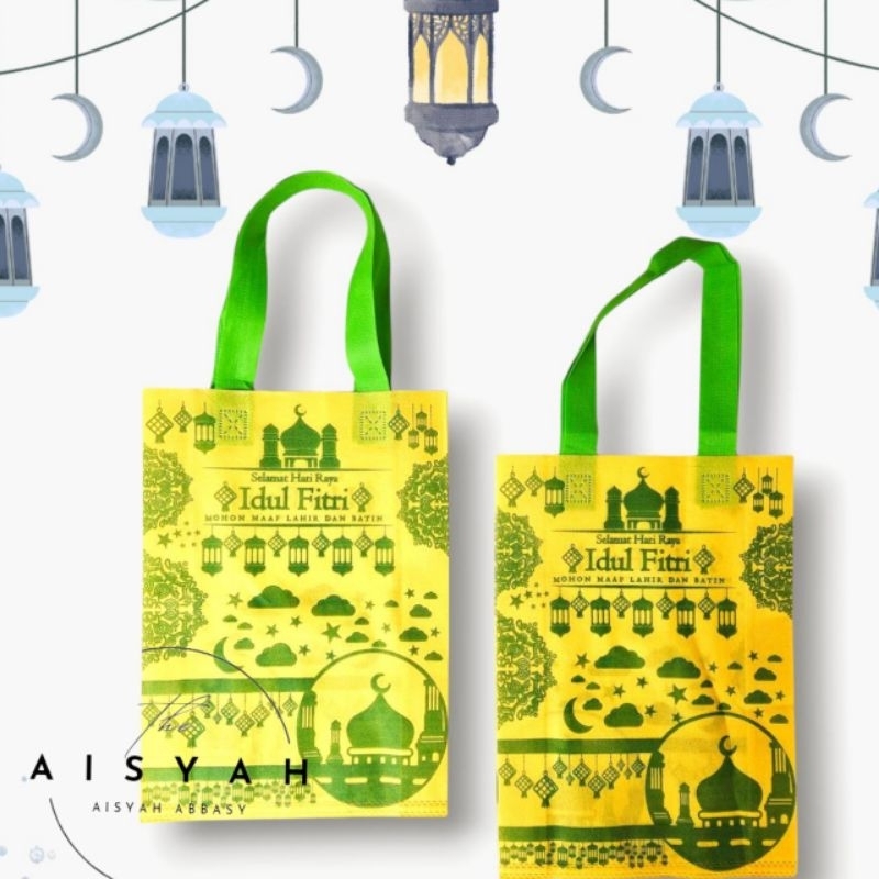 

Goodie Bag Spunbond/Tas Bingkisan EDISI IDUL FITRI LEBARAN 25x35x8 DESIGN 4 SISI(Per Pcs)