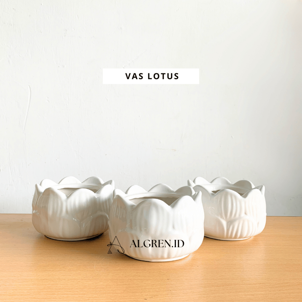 Vas Keramik Putih | Vas Lotus | Vas Keramik Mini