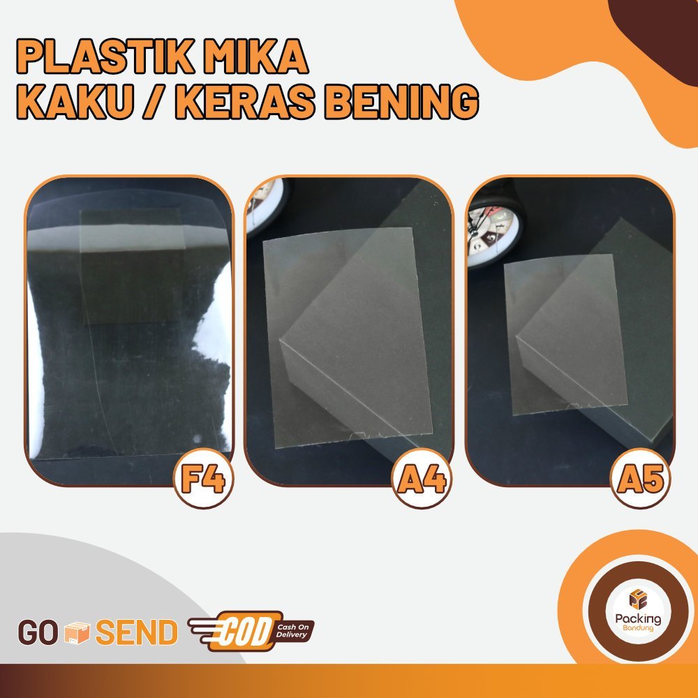 

Plastik Mika Kaku / keras Bening ( PET ) | Jilid cover | jendela box / kardus | uk F4, A4,A5 | 0,15 mikron