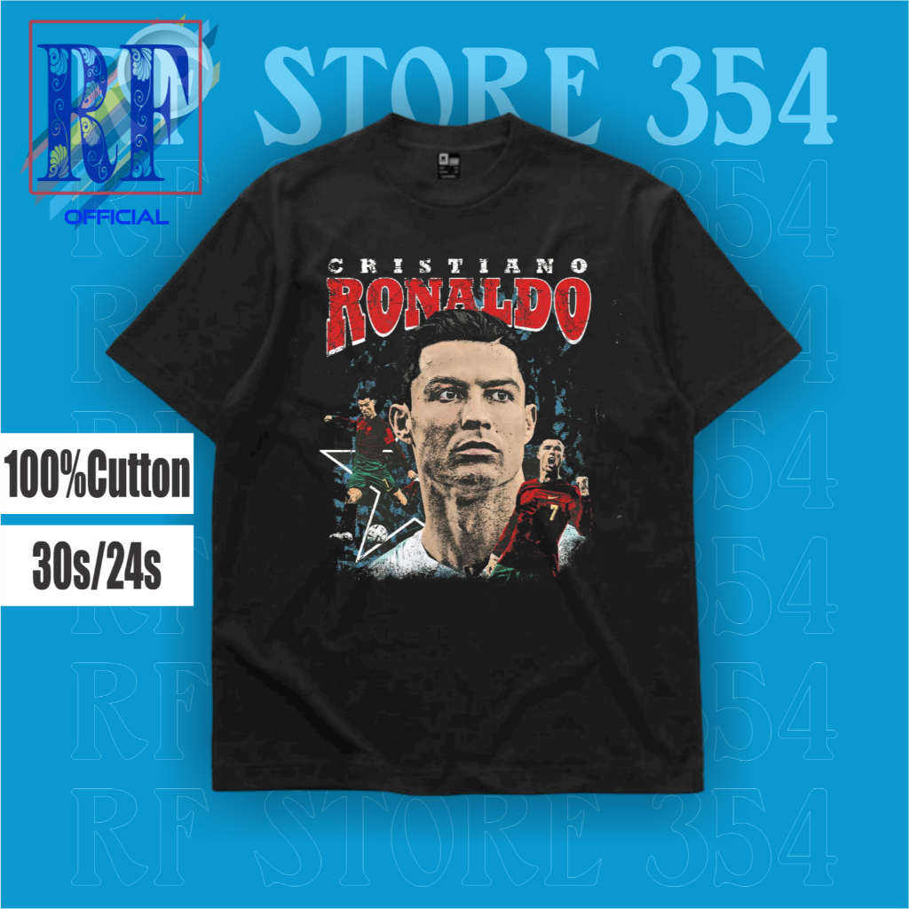 KAOS CHRISTIANO RONALDO - AL NASSR - CR7 SIUU | T-SHIRT BAJU HITAM OVERSIZE / baju ICONIC SOCCER kao