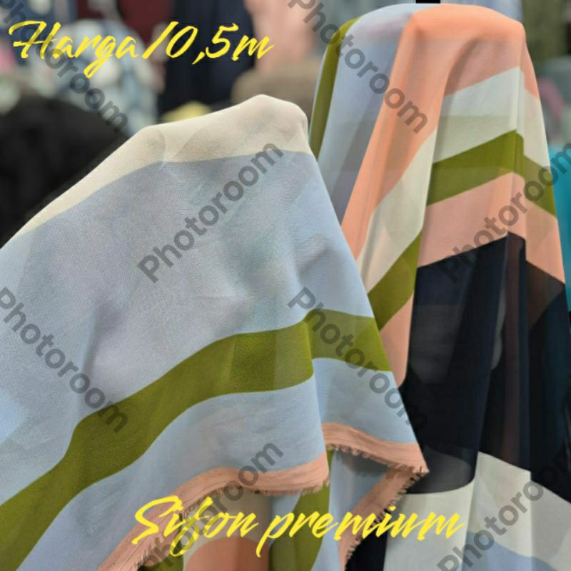 Kain sifon garment premium motif untuk dress, gamis, tunik, blus dan pakaian wanita elegan