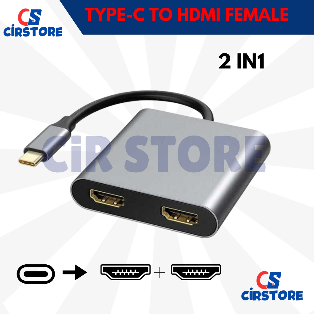 Converter USB-C to Dual HDMI+HDMi Adapter Type C To HDMI Converter/ Converter Type C to HDMI + HDMI 