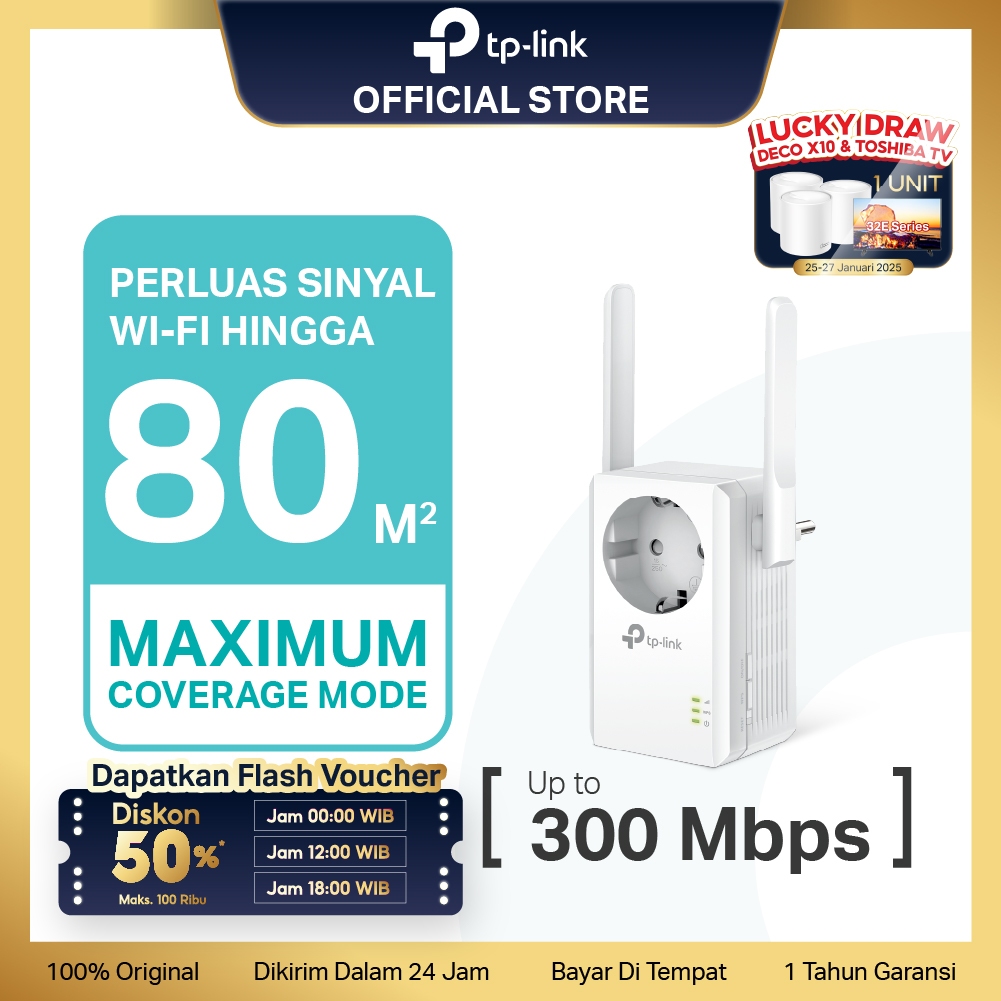 TP-Link TL-WA860RE N300 WiFi Extender Penguat Sinya Repeater 300Mbps IPTV Wireless Mesh Access Point