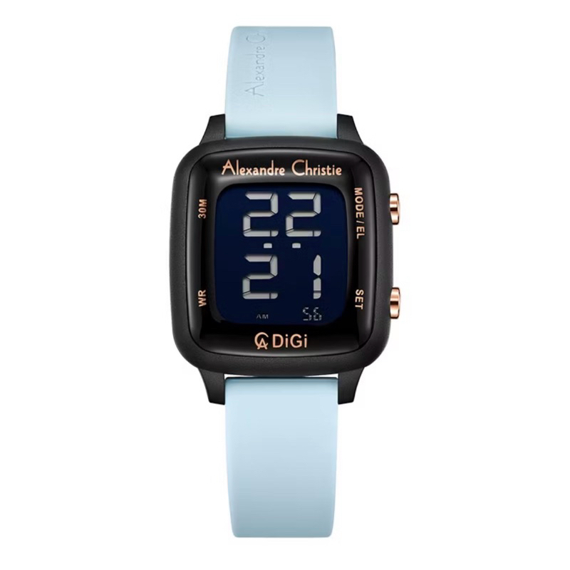Jam Tangan Alexandre Christie Digi AC 9369 LH Rubber Blue