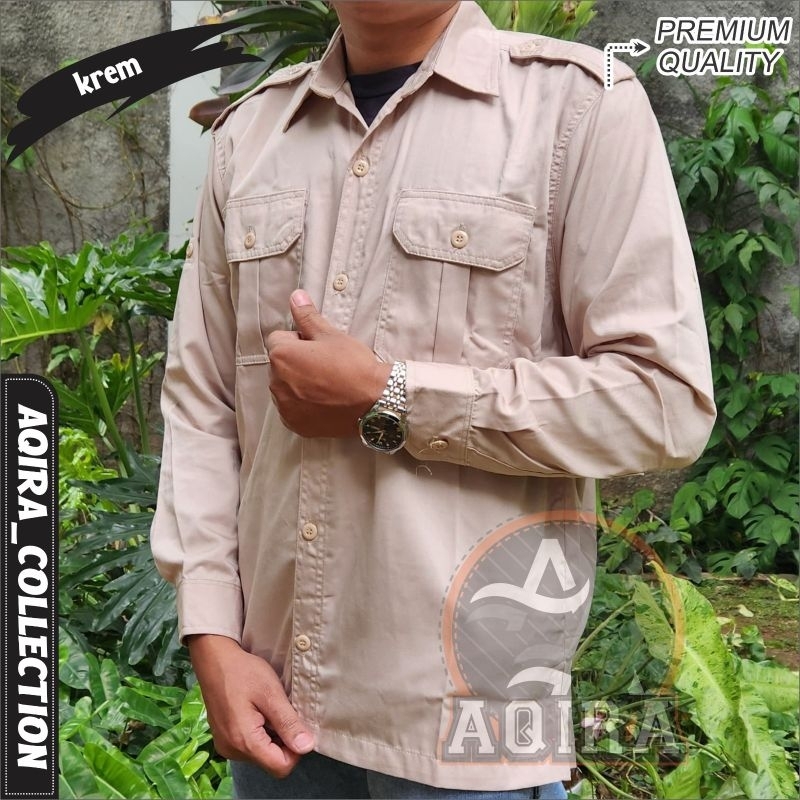 kemeja polos kemeja lapangan bahan premium