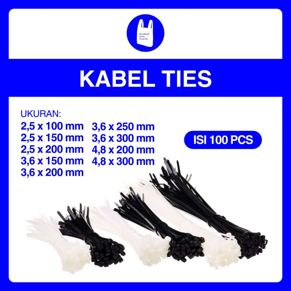 

[100 PCS] Kabel Ties/Kabel Tis/Cable Ties 10cm 15cm 20cm 25cm 30cm