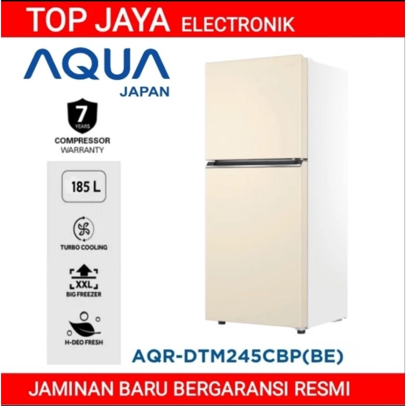KULKAS AQUA 2 PINTU AQR-DTM245CBP(BE)/AQUA KULKAS 2 PINTU/LEMARI ES 2 PINTU AQUA TANPA BUNGA ES