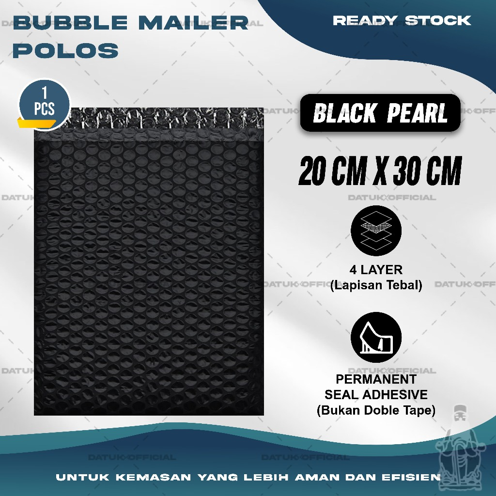

Plastik Packing BUBBLE MAILER Hitam Kantong Polybubble Amplop Bubble Envelope Polymailer Olshop Polos Ukuran 20X30