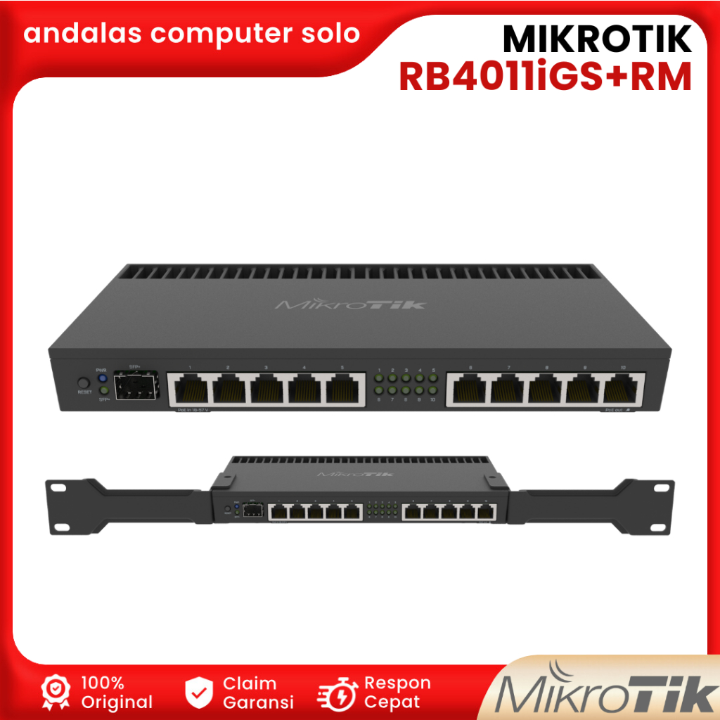 MIKROTIK ROUTERBOARD RB4011iGS+RM ROUTER BOARD MIKROTIK RB4011 IGS+RM
