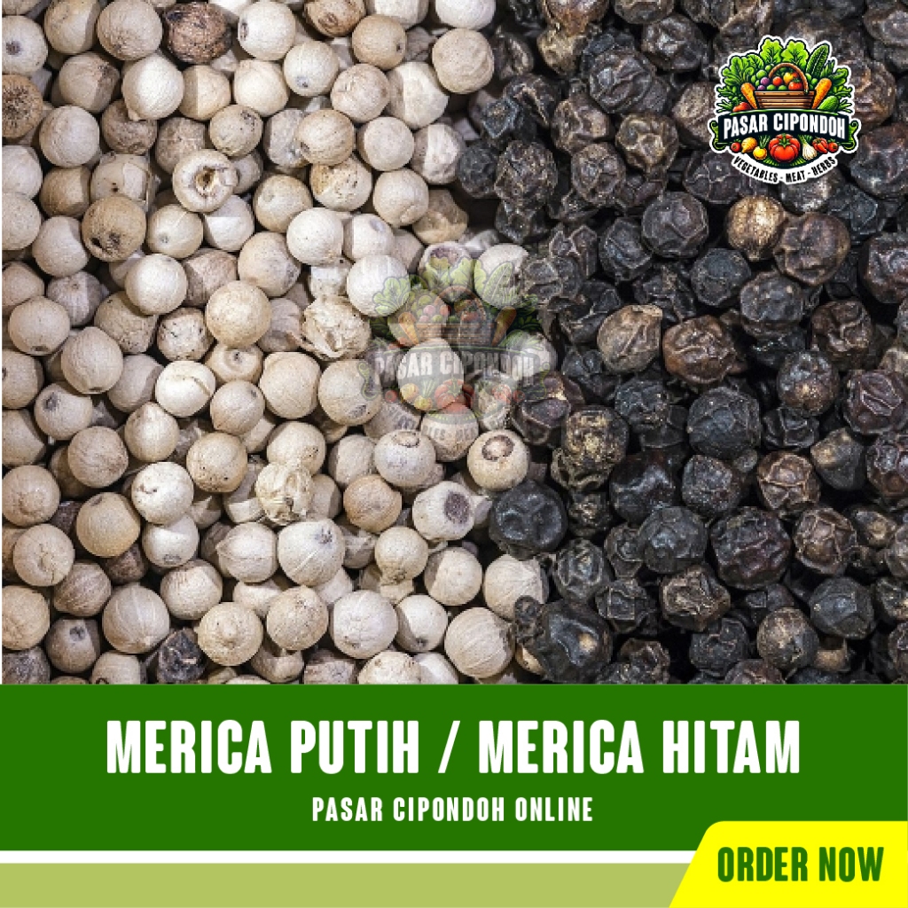 

Merica Lada Biji Putih Hitam Rempah Organik 50 gram / White Black Pepper - Pasar Cipondoh Tangerang