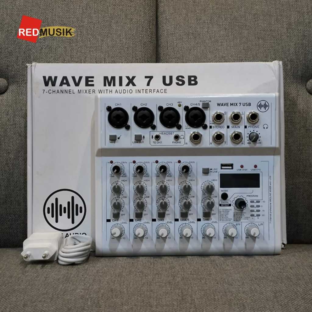 Wave MIX7 USB Mini Mixer With USB Audio Interface MIX 7 MIX-7