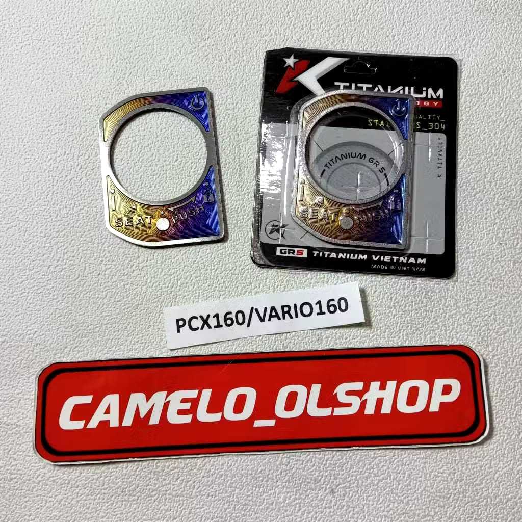 emblem cover kunci kontak titanium pcx 160 / vario 160 original titanium / emblem cover kunci