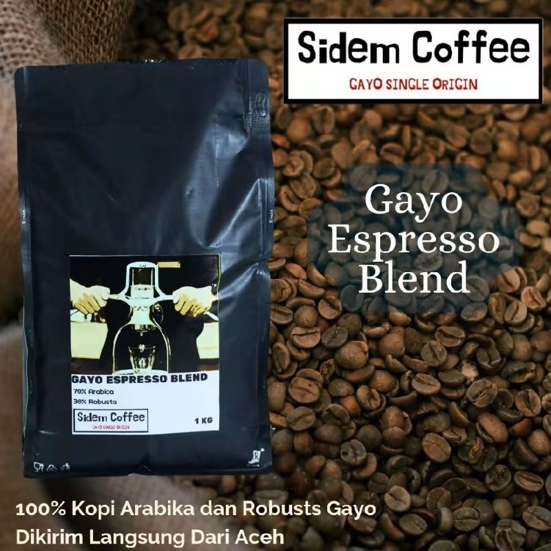 

Sidem Coffee Gayo Blend Arabika dam Robusta 70/30 1 kg Bubuk Atau Beans Biji Sangrai Espresso Kopi Susu Kopi Aren
