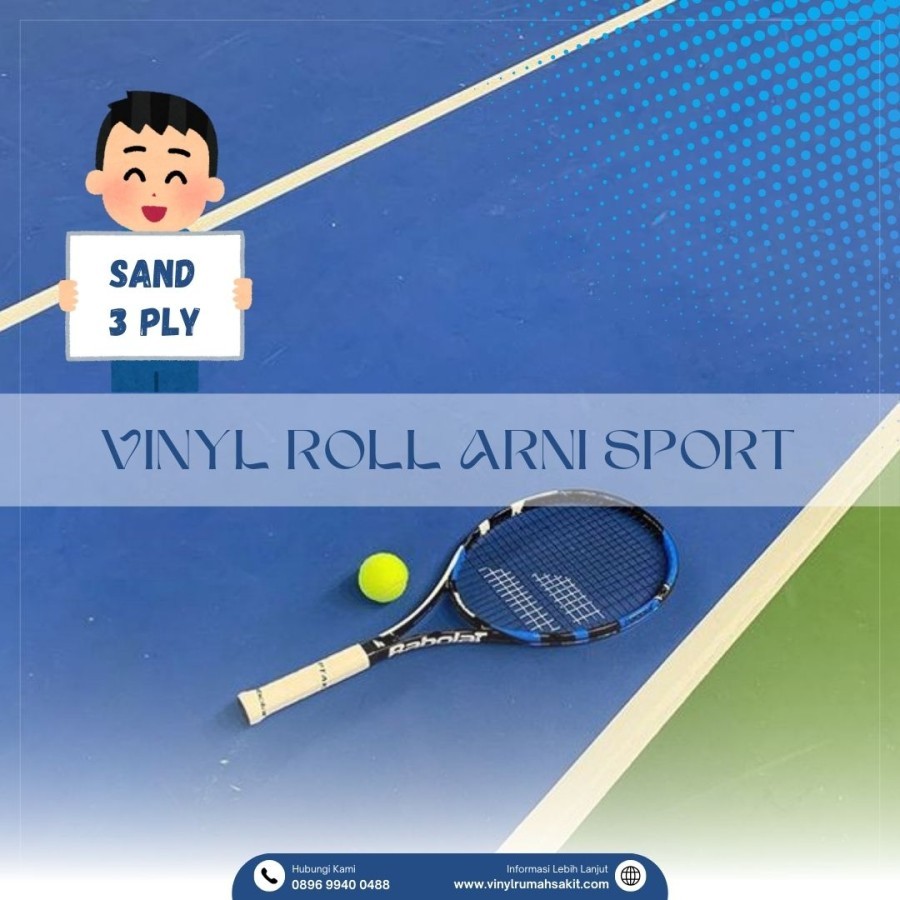 Vinyl roll sport arni - sand 3 ply tebal 4,5mm | khusus Indoor