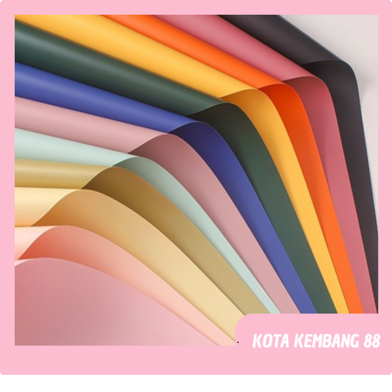 

Kertas Buket Polos Warna Solid Opp Flower Wrapping Cellophane Full Color KB08