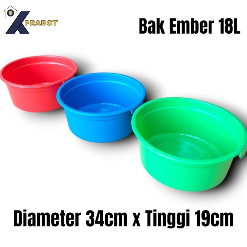 Bak Ember bulat kecil 18 Liter Prem - Kprabot / bak USA 27 / bak ikan / ember ikan / bak ember bulat