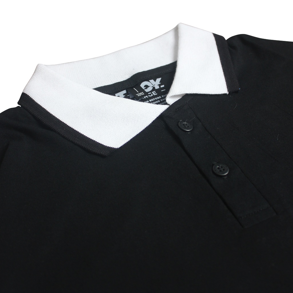 Troy Company Cotton Rugby Polo Shirt Black Wolf Roar - Kaos Polo Hitam PR 2962